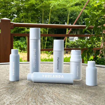 পরিবেশ বান্ধব পিইটি 15 মিলি 30 মিলি 50 মিলি পুনরায় পূরণযোগ্য বায়ুহীন বোতল পোষা প্রাণী পাম্প বোতল পুনর্ব্যবহারযোগ্য বায়ুহীন পাম্প বোতল প্রসাধনী